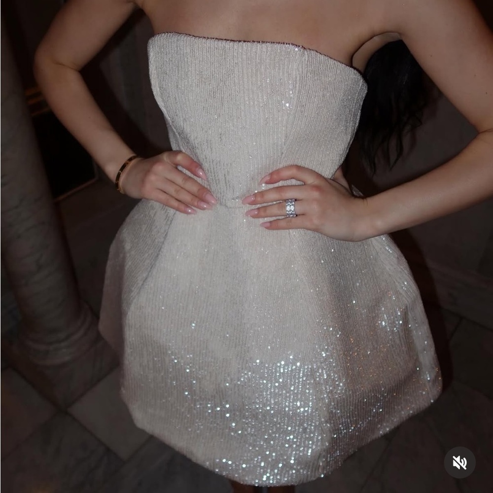 Club L London Sequin Strapless Mini Dress Size US 2 - Picture 2 of 5